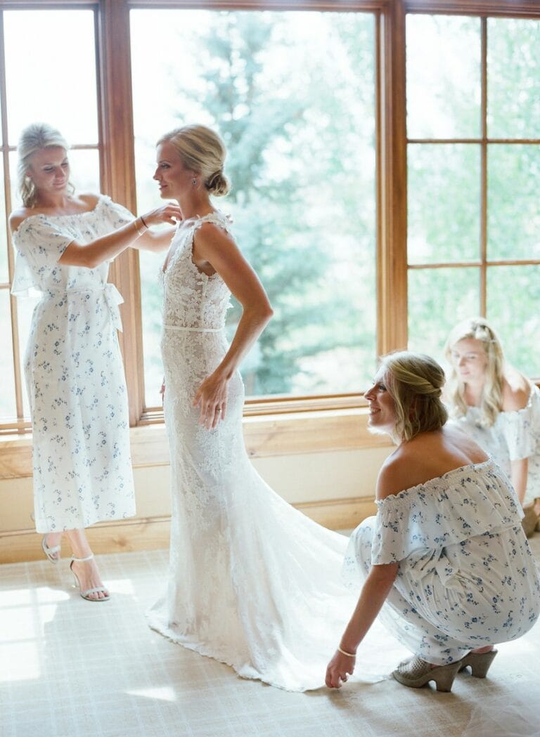 Mira bride wearing Veronica gown
