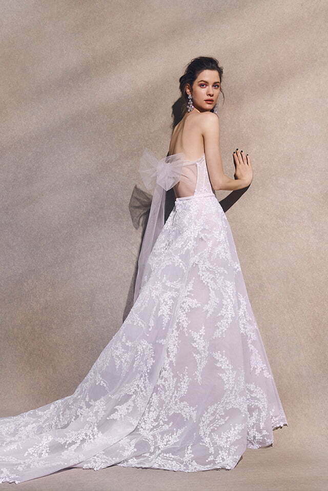 Mira bride wearing Jamie gown