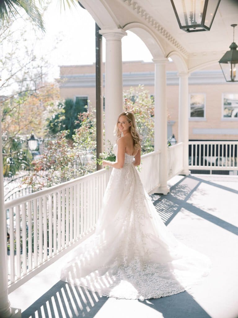 Ellie Wearing Charla gown