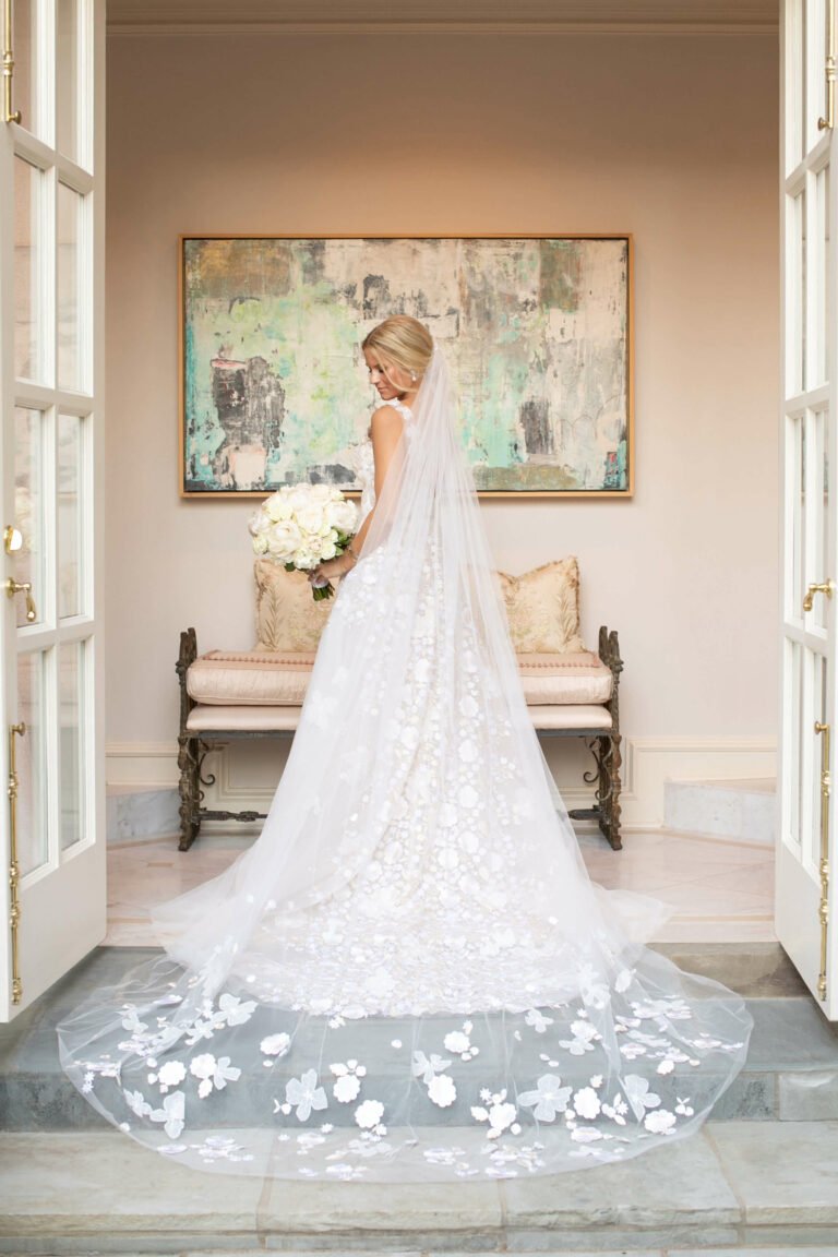 Griffin wearing Julie gown & veil