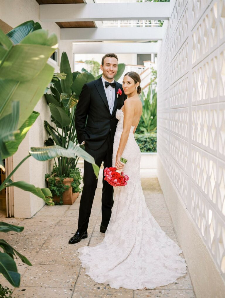 Lindsey wearing Brunella gown & overskirt