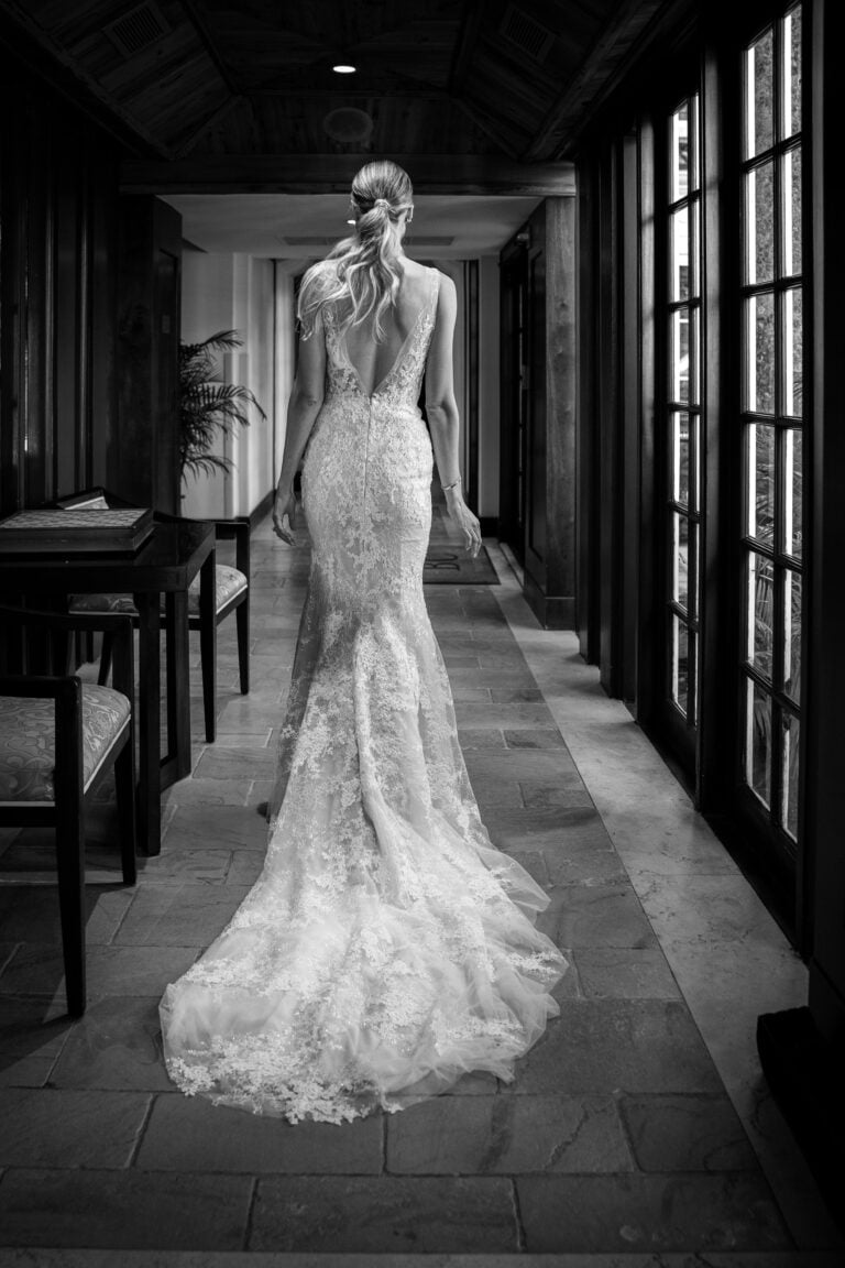 Ali Carabasi Wearing Timmy Gown (back+b/w)