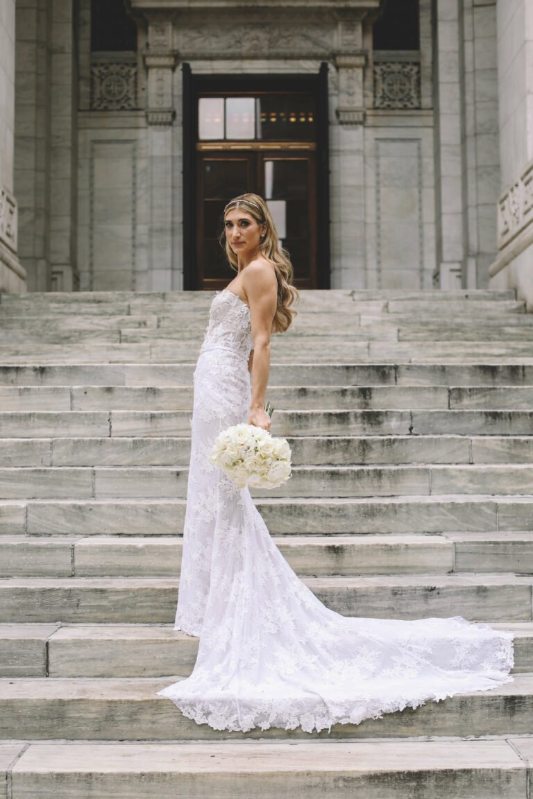 Staci wearing Laura gown
