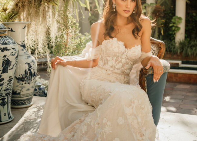 Mira bride wearing Lulu gown