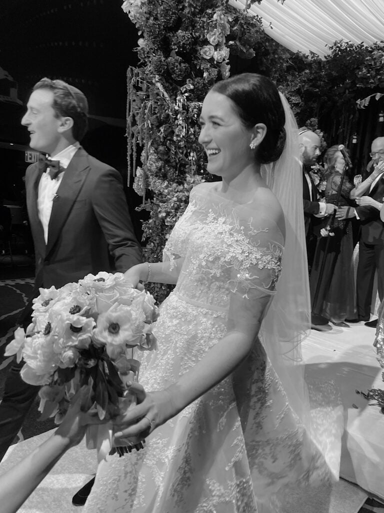 Marissa wearing Jamie gown & shrug