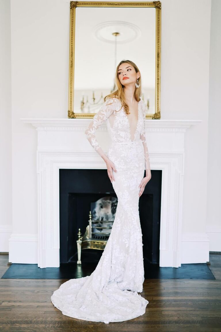 Mira bride wearing Jona gown & topper