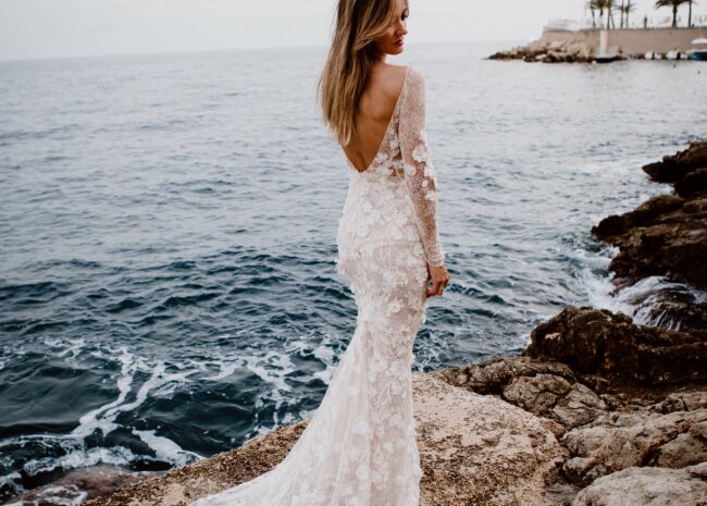 Mira bride wearing Olivia gown