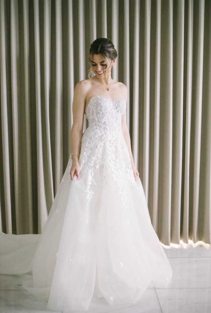 Alexandra wearing Audrey gown