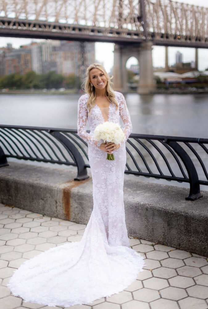 Nicole wearing custom Jona gown