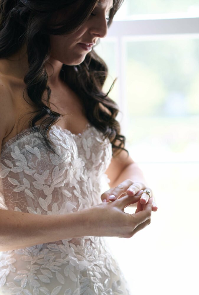 Alexandra wearing Audrey & veil