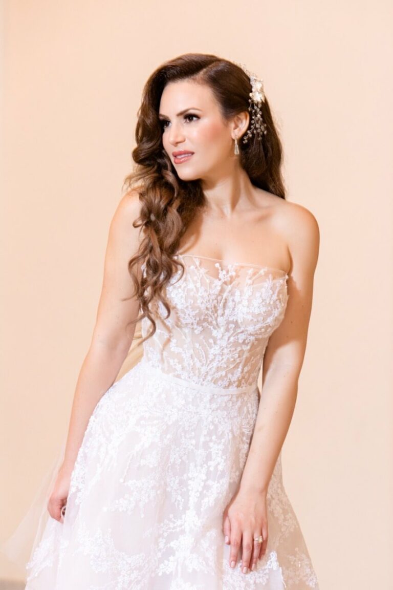 Maria wearing Jamie gown