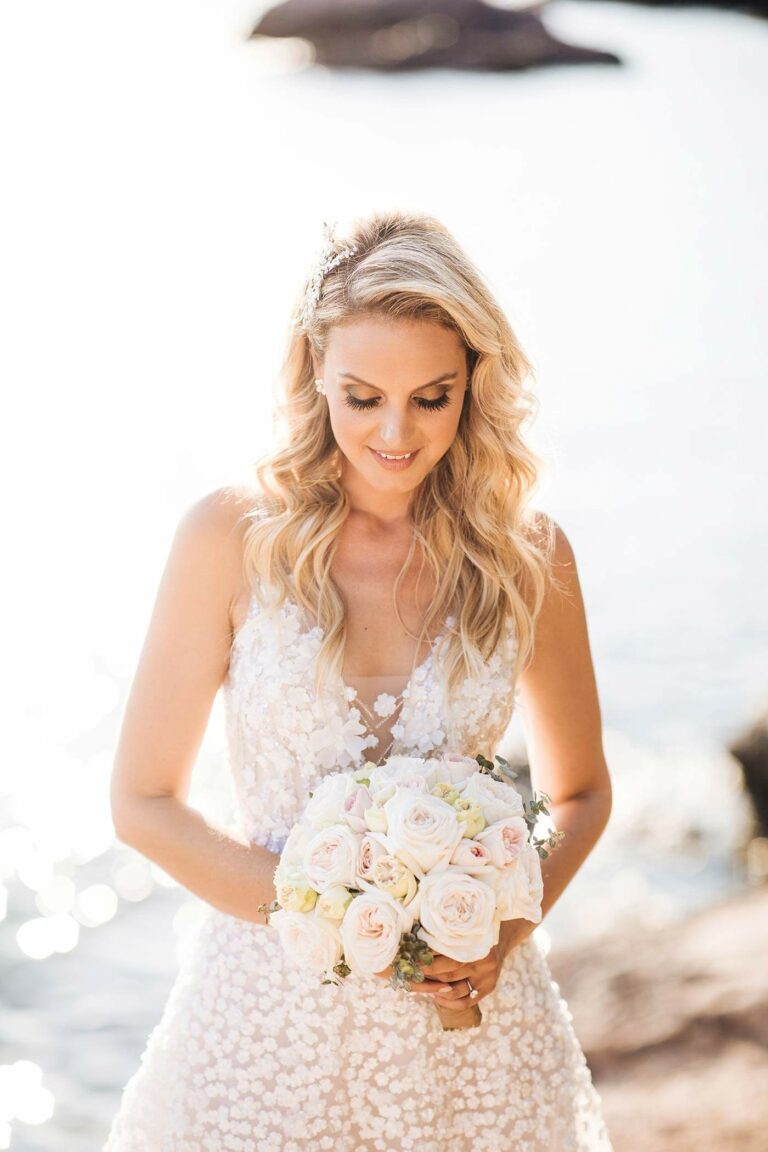 Mira bride wearing Gigi V gown