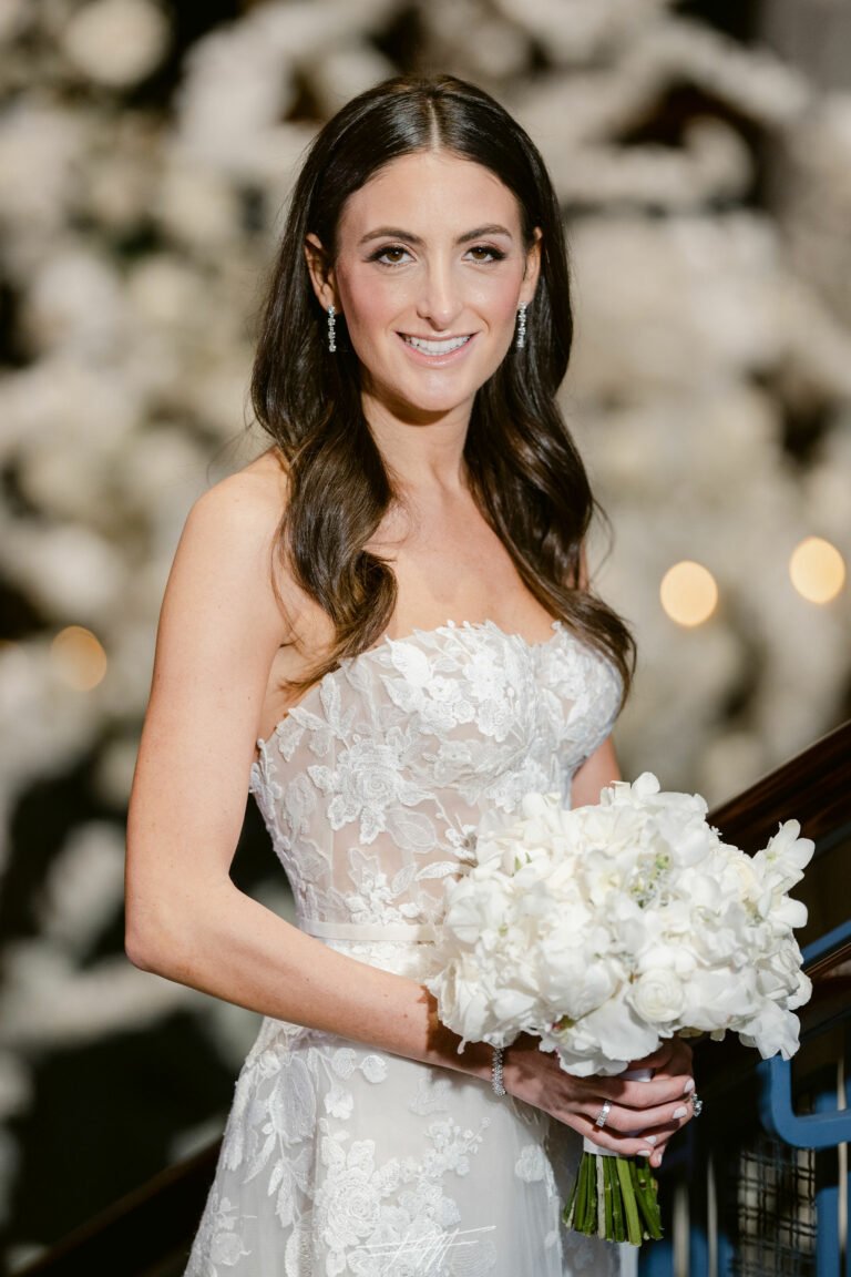 Rachel wearing Messa gown