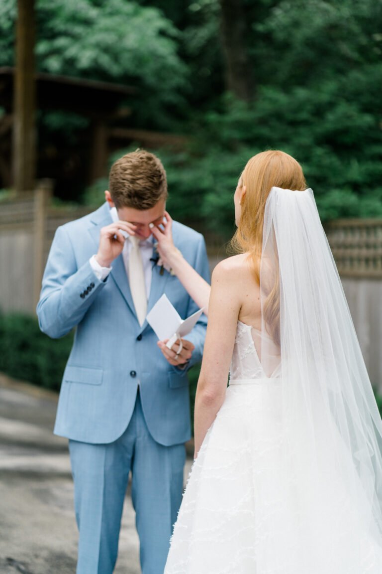 Danielle Adams wearing Jamie gown
