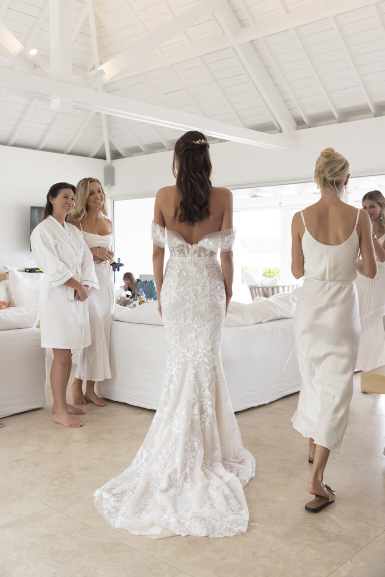 Willow Trees wearing custom Jess gown with cuffs