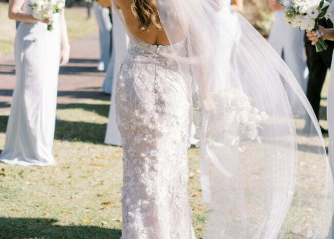 Kinley Meyer wearing Lulu gown and matching veil