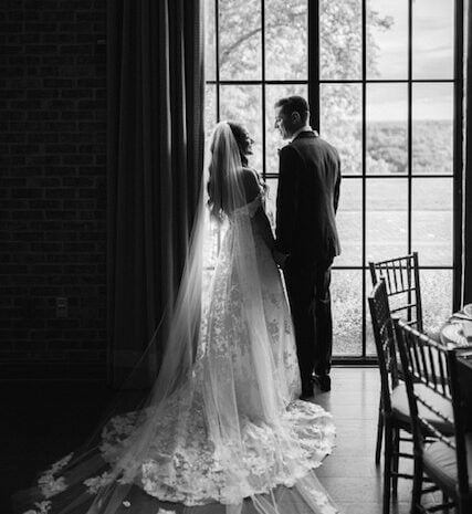 Jenna Karno wearing Messa gown and matching veil