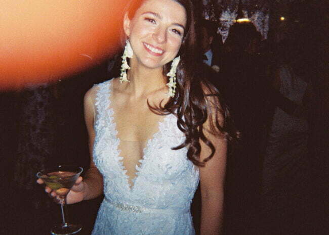 Leslie Lugrin wearing Jona gown