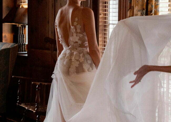 Amanda Wagner wearing Ari gown & veil