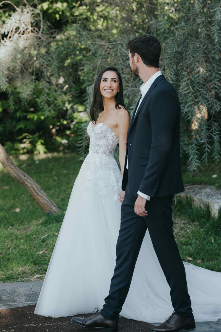 Rotem Herzog wearing Nelly gown
